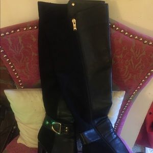 Venus black knee high boots